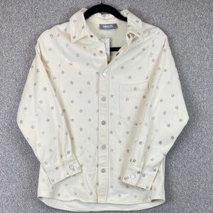 Blue B denim bling shacket size S jacket shirt rhinestone western casual art